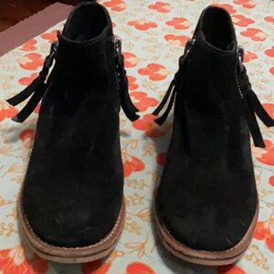 Black suede ankle boots
